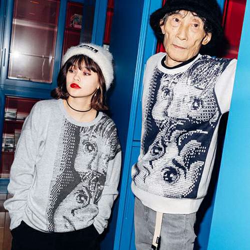 楳図かずお】X-girl×KAZUO UMEZZ 「わたしは真悟」 CREW NECK KNIT TOP