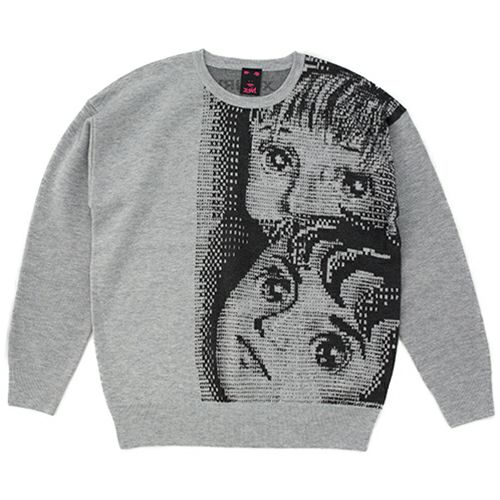 楳図かずお】X-girl×KAZUO UMEZZ 「わたしは真悟」 CREW NECK KNIT TOP