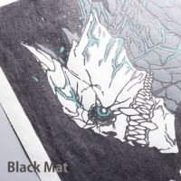 【額付き】『怪獣８号』手摺り木版画（Black）