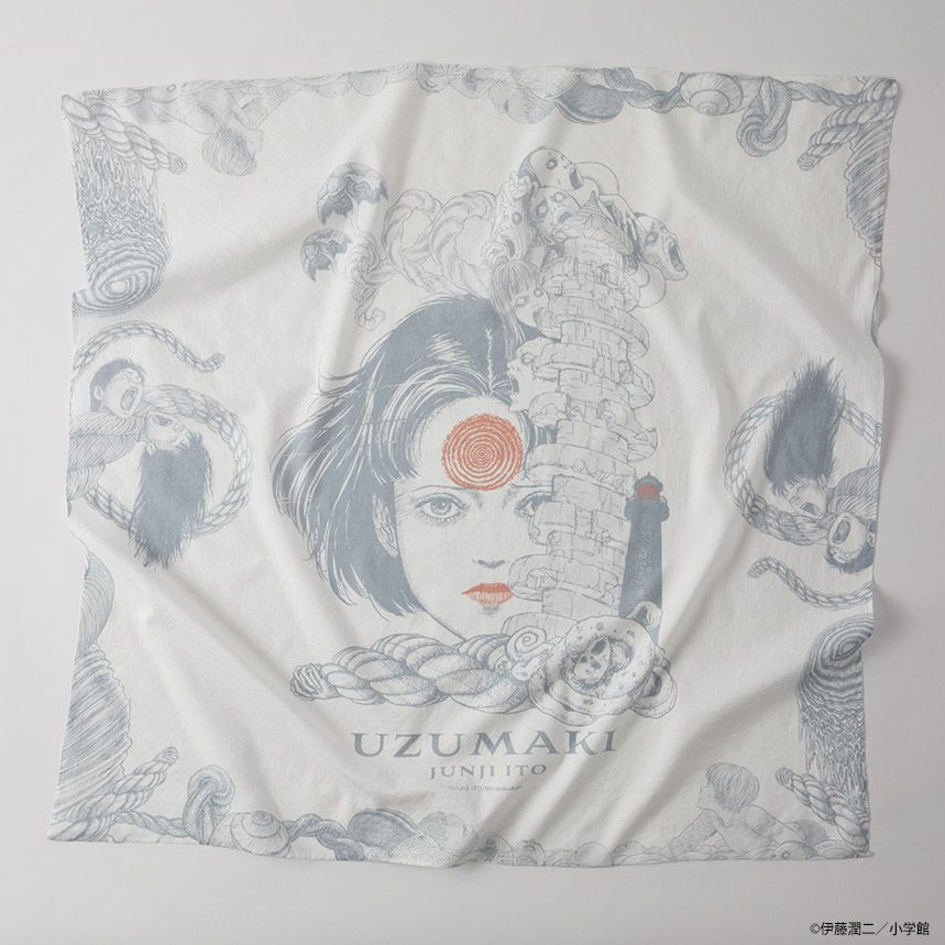 『うずまき』大型風呂敷 ホワイト1