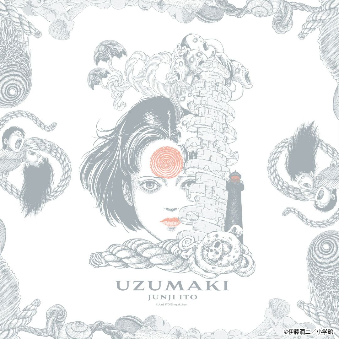 『うずまき』大型風呂敷 ホワイト2