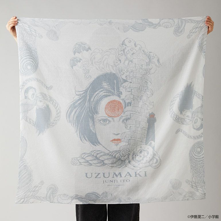 『うずまき』大型風呂敷 ホワイト3