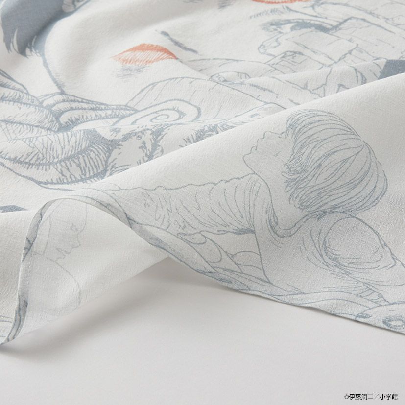 『うずまき』大型風呂敷 ホワイト4