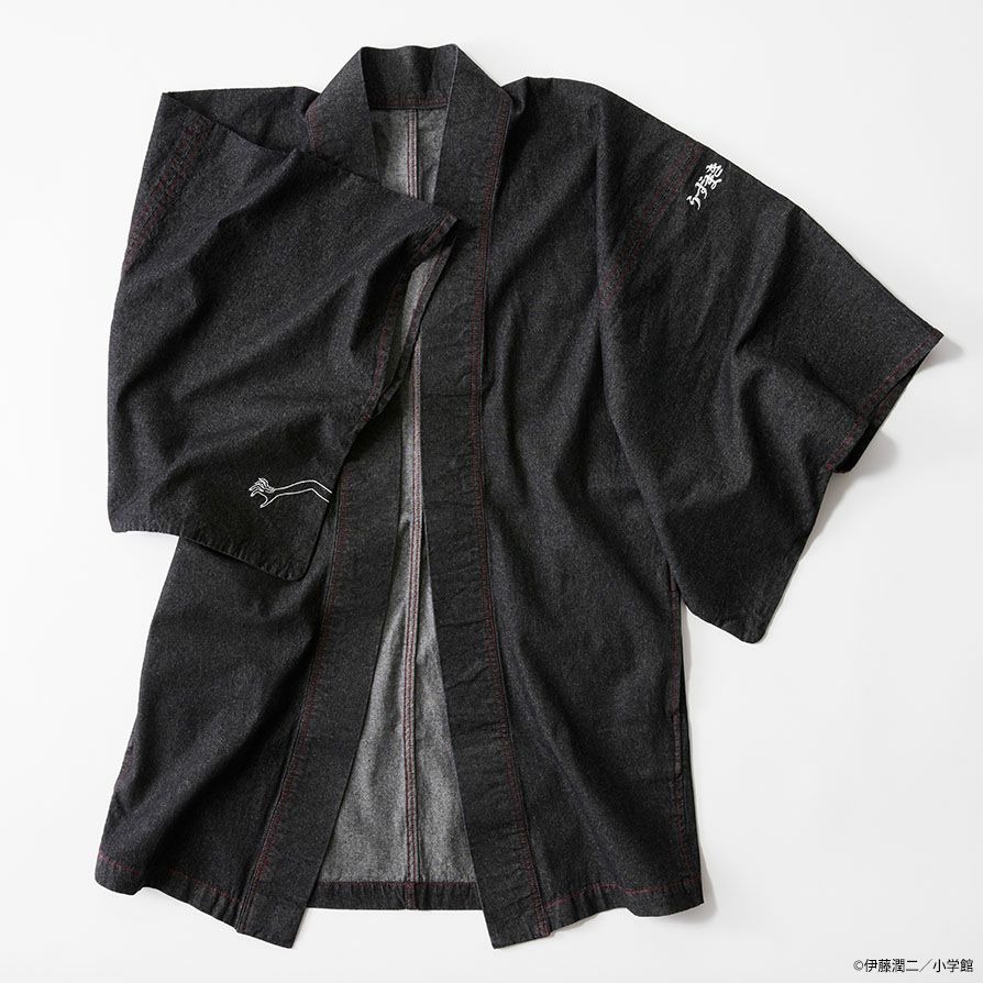 『うずまき』デニム羽織 刺繍ワッペン付き1