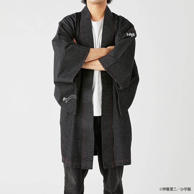 『うずまき』デニム羽織 刺繍ワッペン付き3