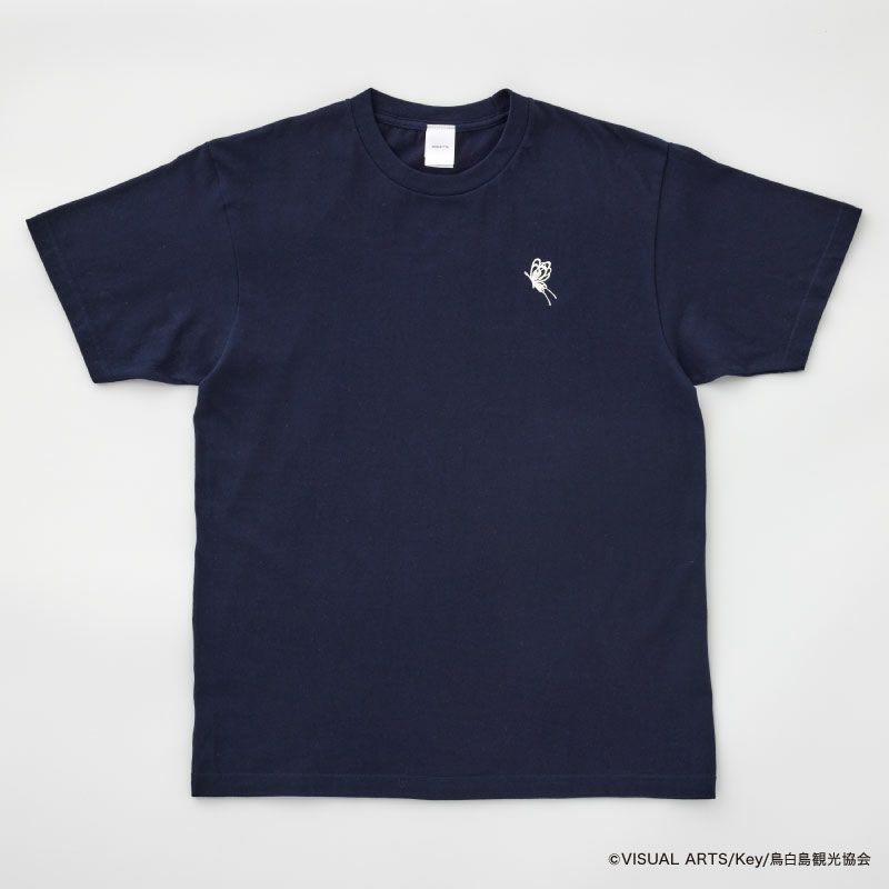 『Summer Pockets』七影蝶刺繍Tシャツ（ネイビー）1